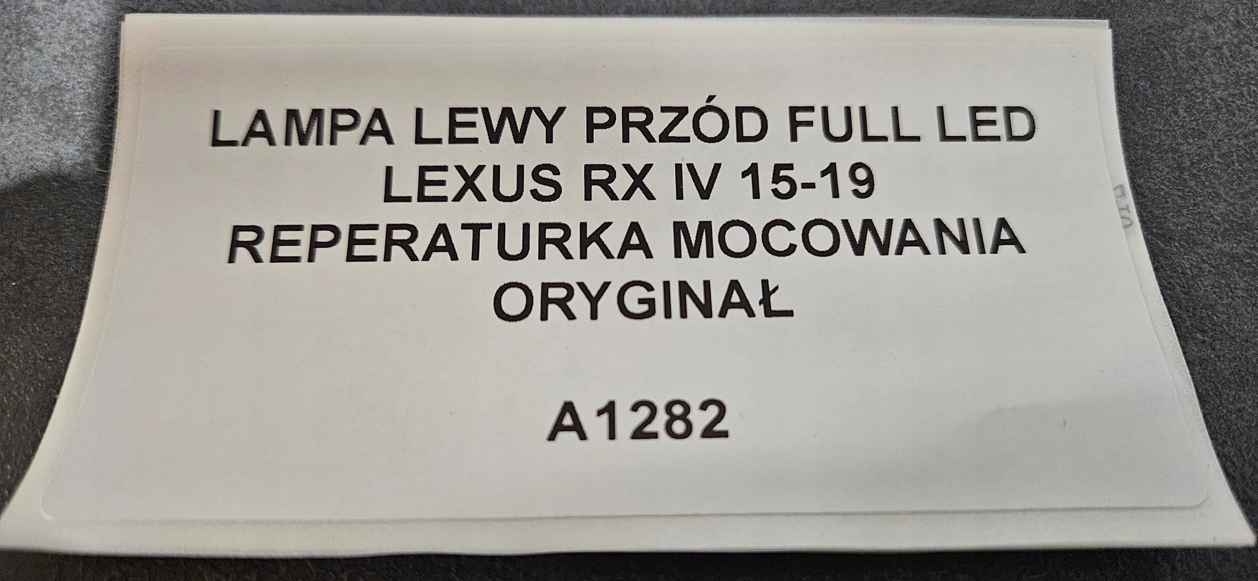light left front FULL LED LEXUS RX IV 15-19 original