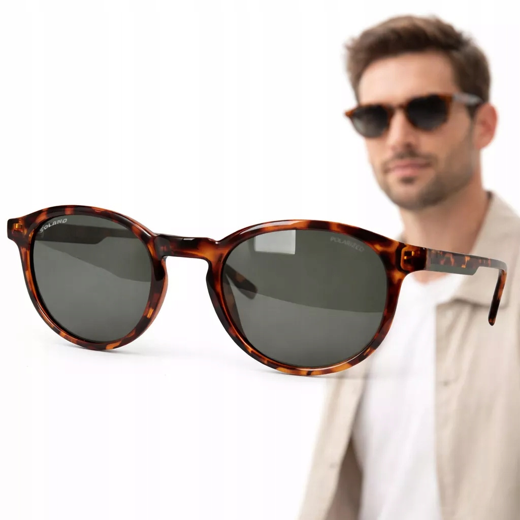 Polarizační sluneční brýle pro muže, hnědé, zelené Solano 21126B