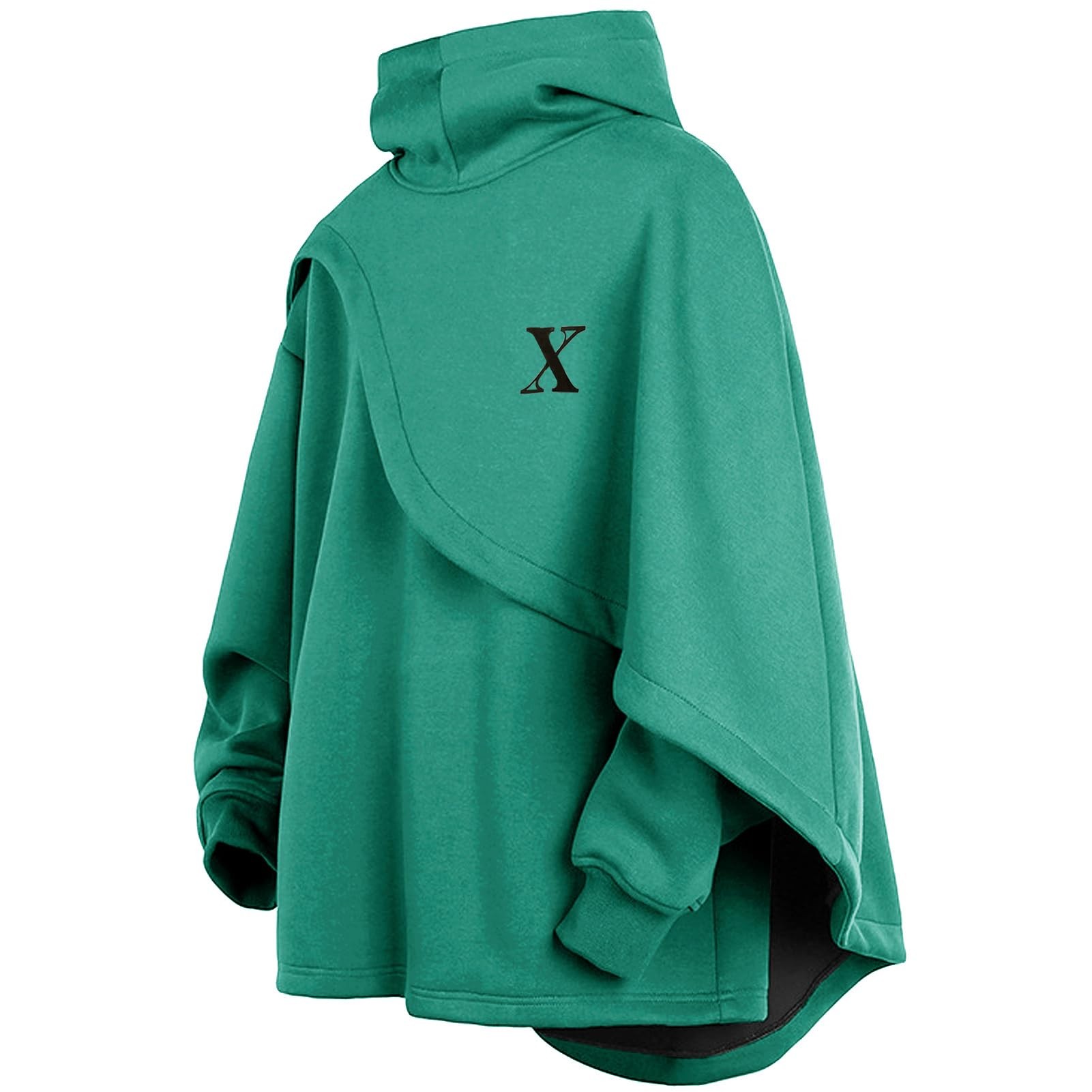 mikina s kapucí Pončo s pelerínou Oversize Cosplay Unisex Zelená 4XL