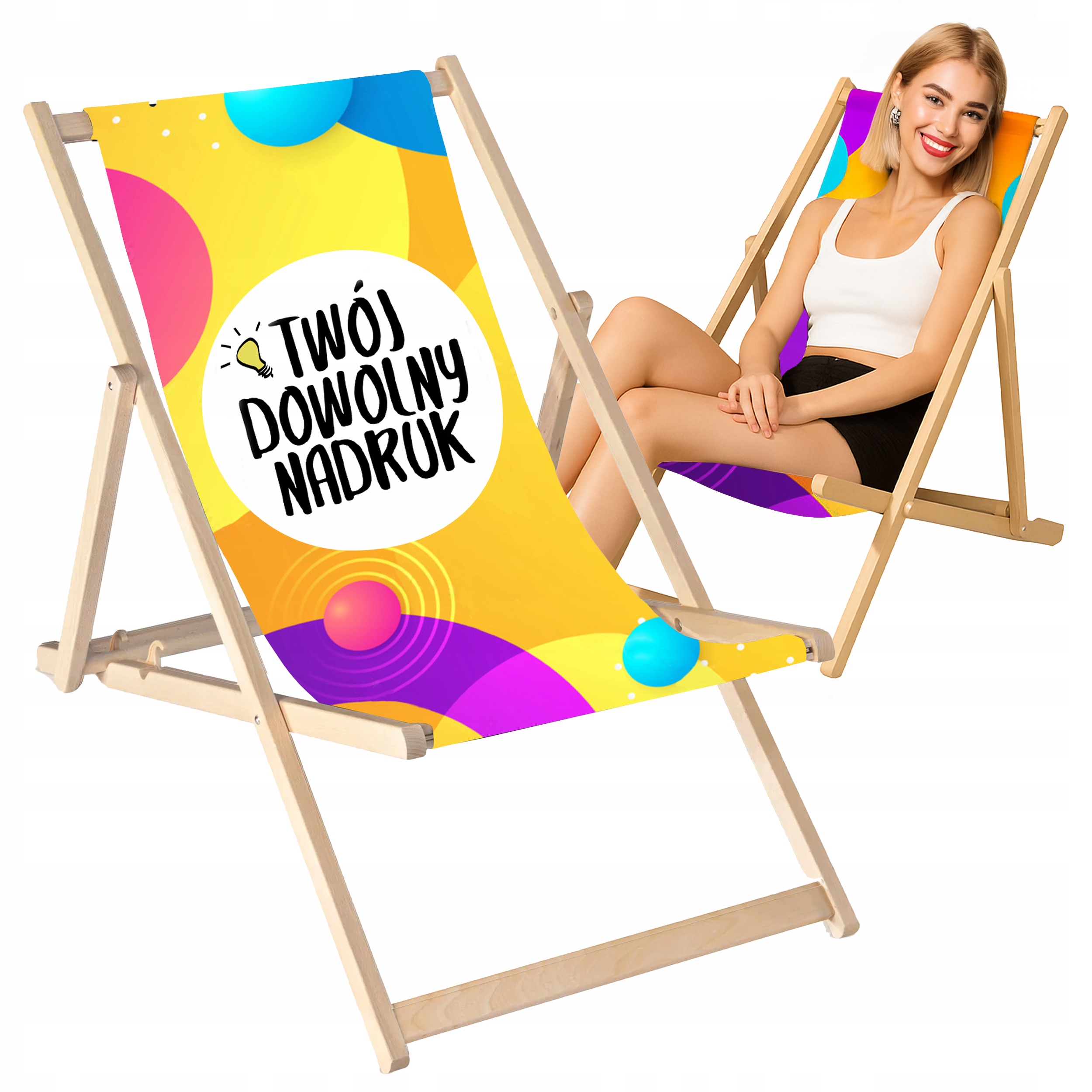 Leżak Z Dowolnym Nadrukiem Logo Zdjęcie Imię Grafika Full Print