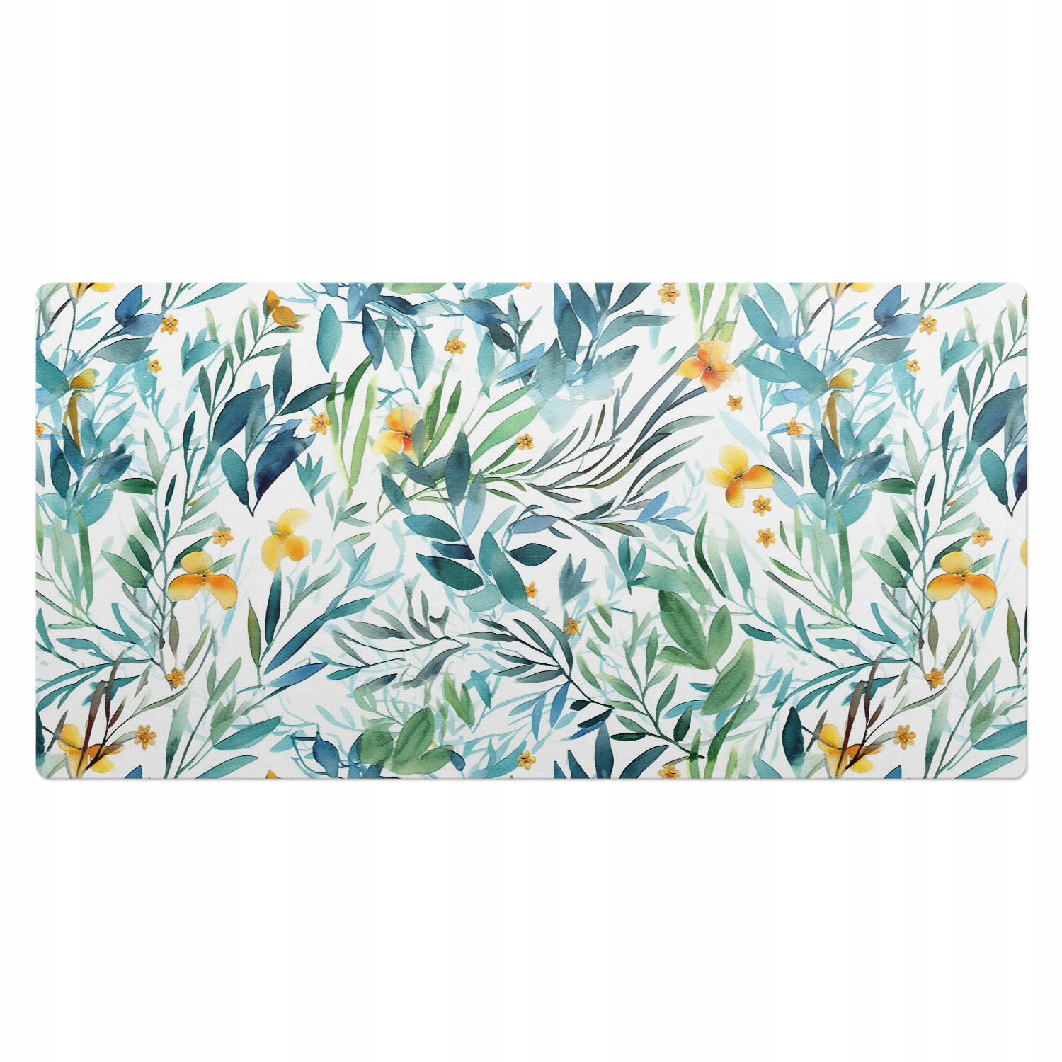 Ochranná vinylová podložka k psacímu stolu Vzor akvarelových rostlin 100 x 50 cm