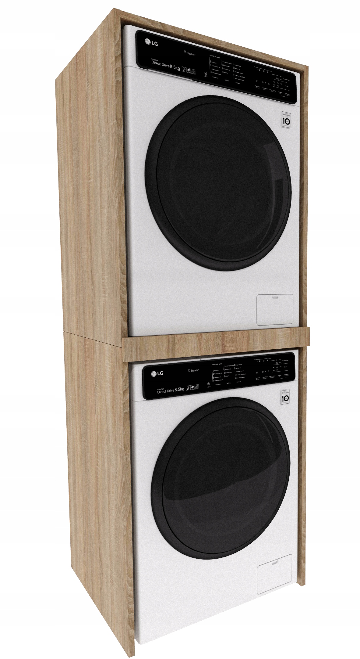 Skříňka na pračku a sušičku Słupek 180 cm 180x66x65 zabudovaná Dub Sonoma