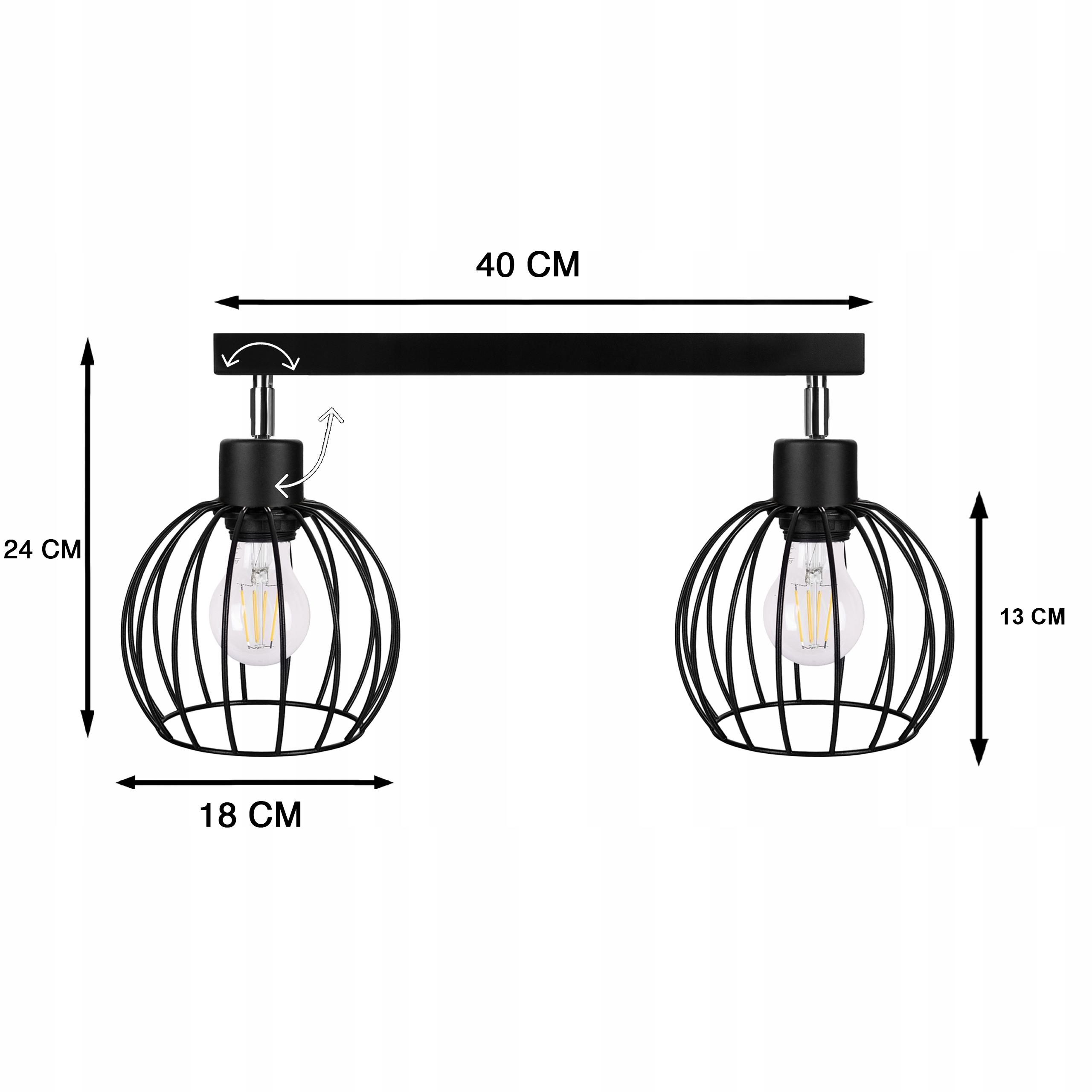 KLOSZ DRUCIANY do lamp KULA E27 LOFT LED Gwint żarówki E27