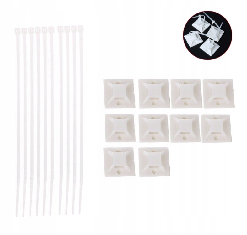 

samoprzylepny uchwyt przewodów opaska 10szt trytka