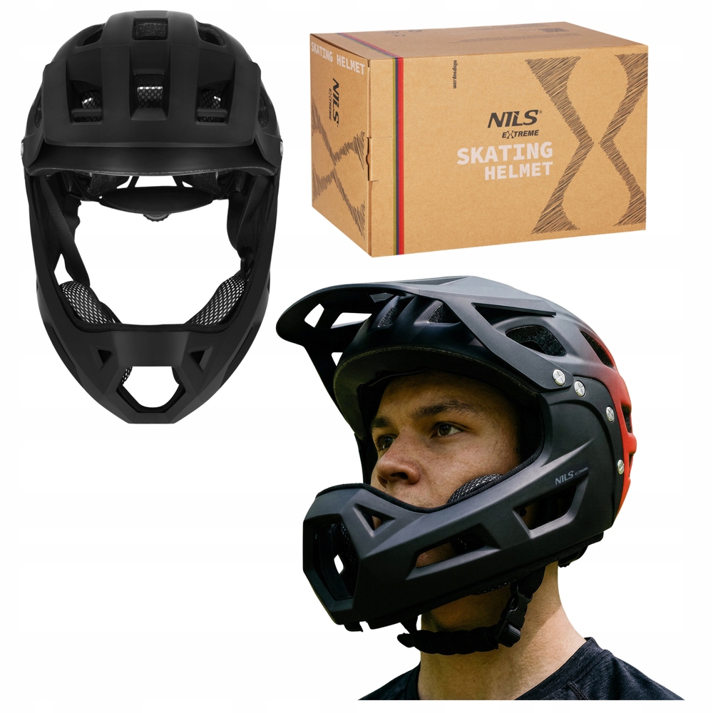 Cyklistická přilba Full Face na horské kolo, koloběžku, regulovatelná, Enduro, 56-58 cm