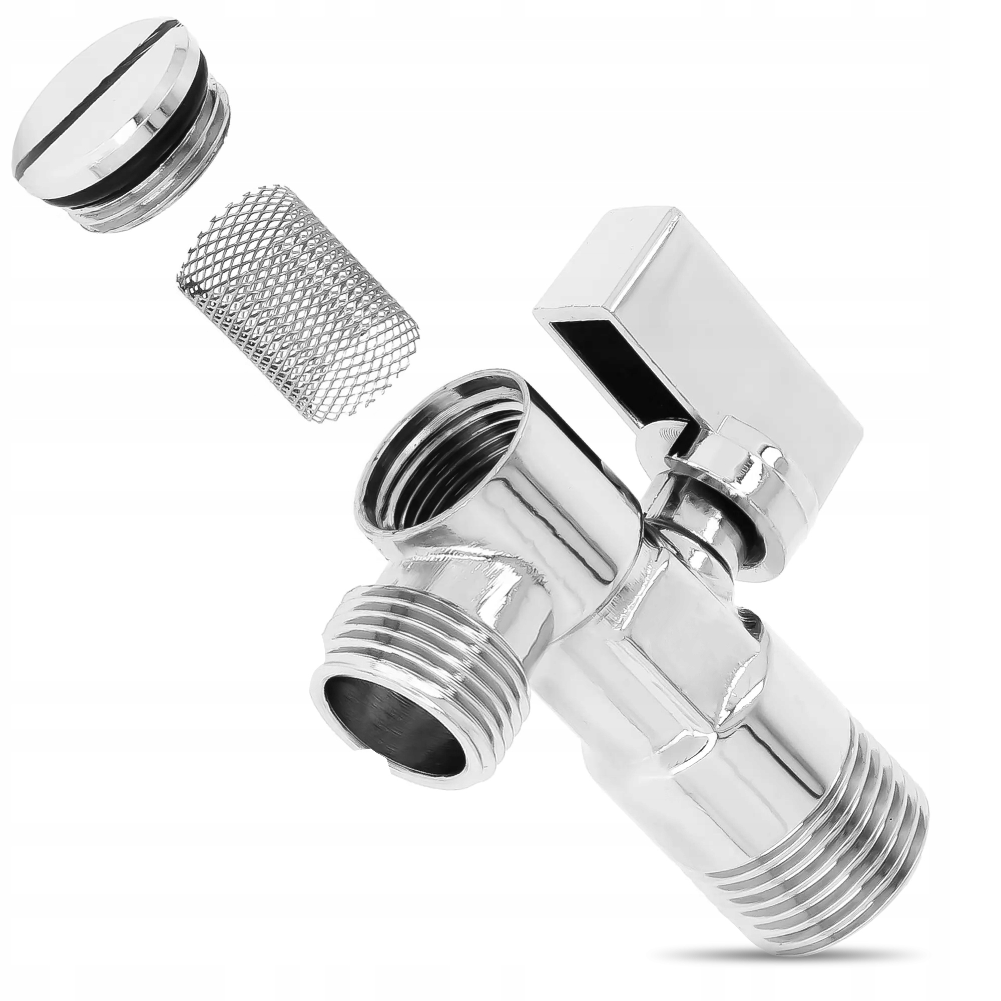 ZAWÓR KULOWY KĄTOWY 1/2 x 3/4 Z FILTREM ZAWÓR DO PRALKI ZMYWARKI BATERII Stan opakowania oryginalne