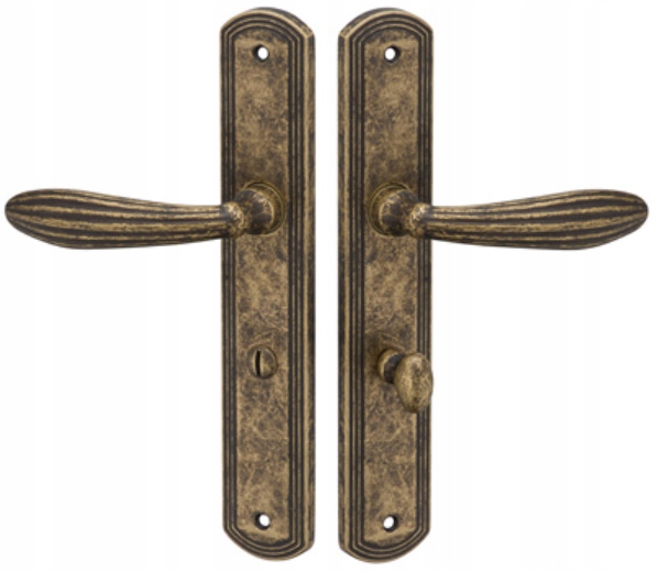 Kľučka na štítku Tupai 1911-46, Wc zámok, starožitné zlato