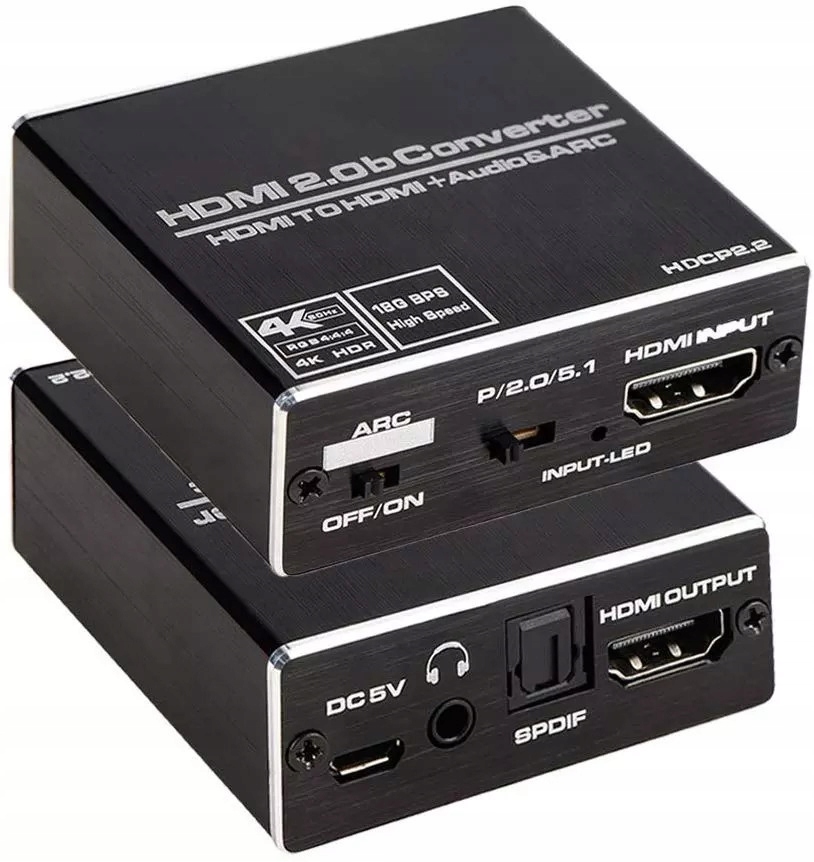 

Ekstraktor dźwięk Arc Hdmi HDCP2.2 Toslink Jack3,5