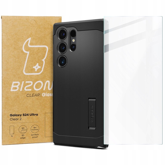 Pouzdro sklo pro Galaxy S24 Ultra, Spigen, Bizon, sada, kryt, kryt