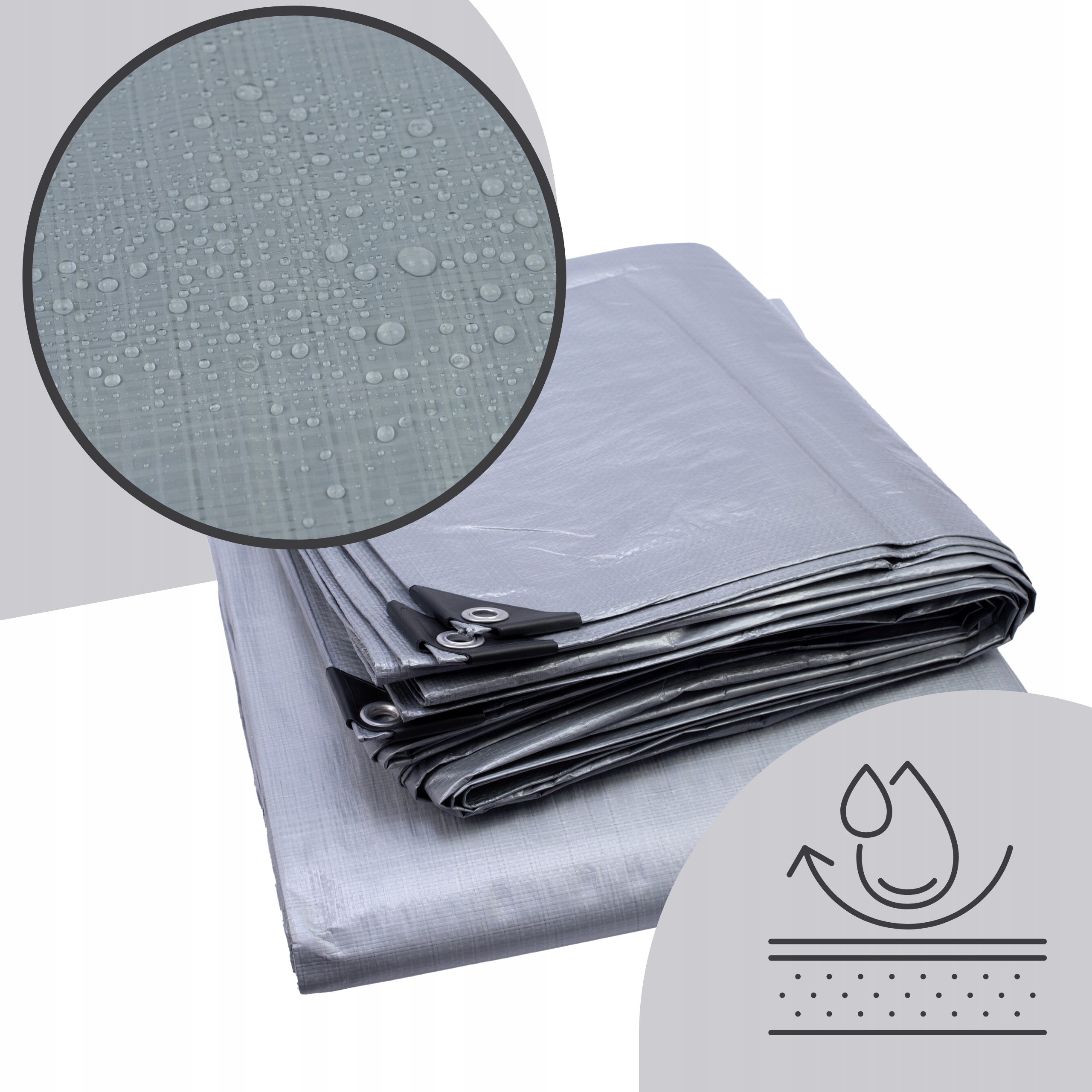 Plachta 6x12 m Mrazuvzdorná Stříbrná Zesílená Uv+ Silná