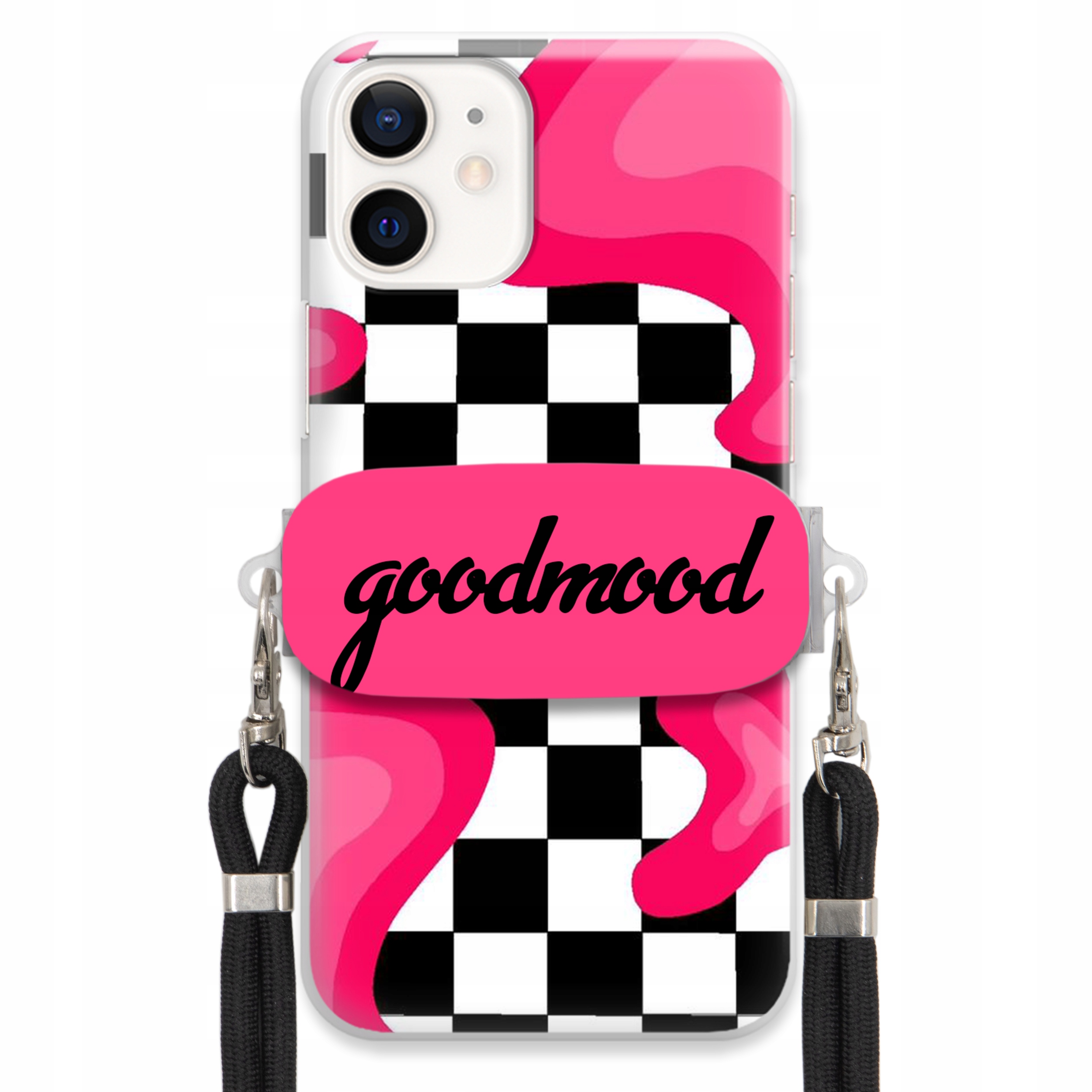 Puzdro Pre iPHONE 12 Mini Set Case Držiak Na Vodítko Čierny For Teen Splash