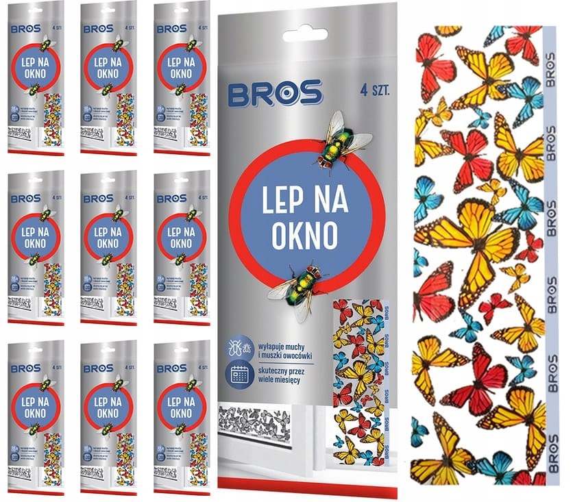 Bros – lepová deska na okno – 4 balení – 10 kusů