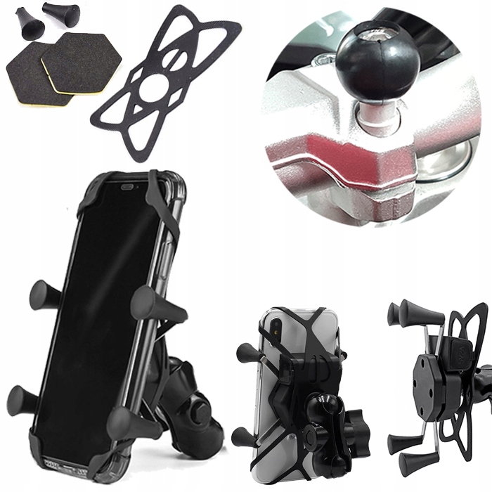 Motocyklowy Uchwyt Na Telefon W Główkę RAMY,MC7C+BM2R Usb 2.1A