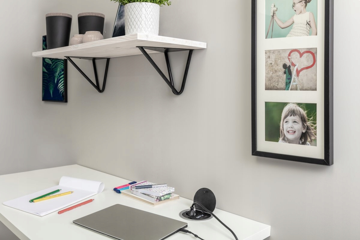 Półka LOFT czarny WIRE 60x20x19 cm GTV Kolor mebla czarny