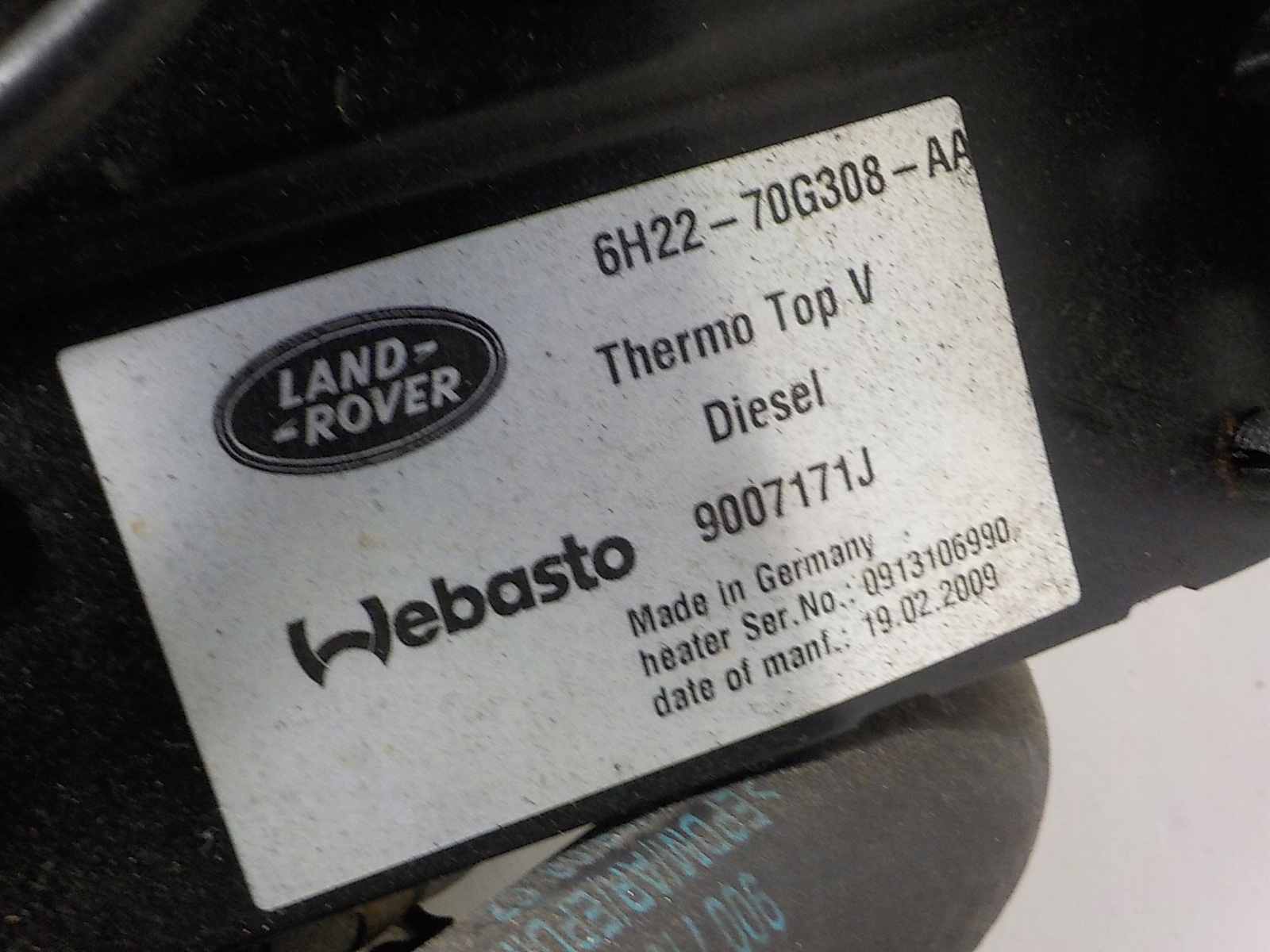 RANGE ROVER SPORT L320 webasto WEBASTO 6H22-70G308-AA 9007171J