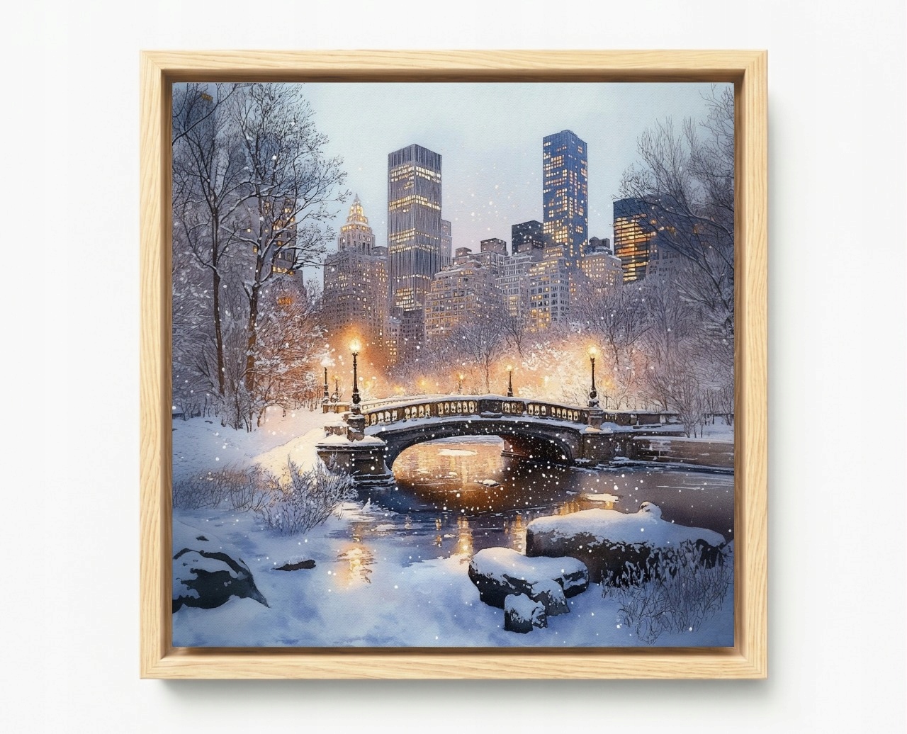 Obraz Rama American Box Mesto New York Nyc Central Park Most Zima 60x60