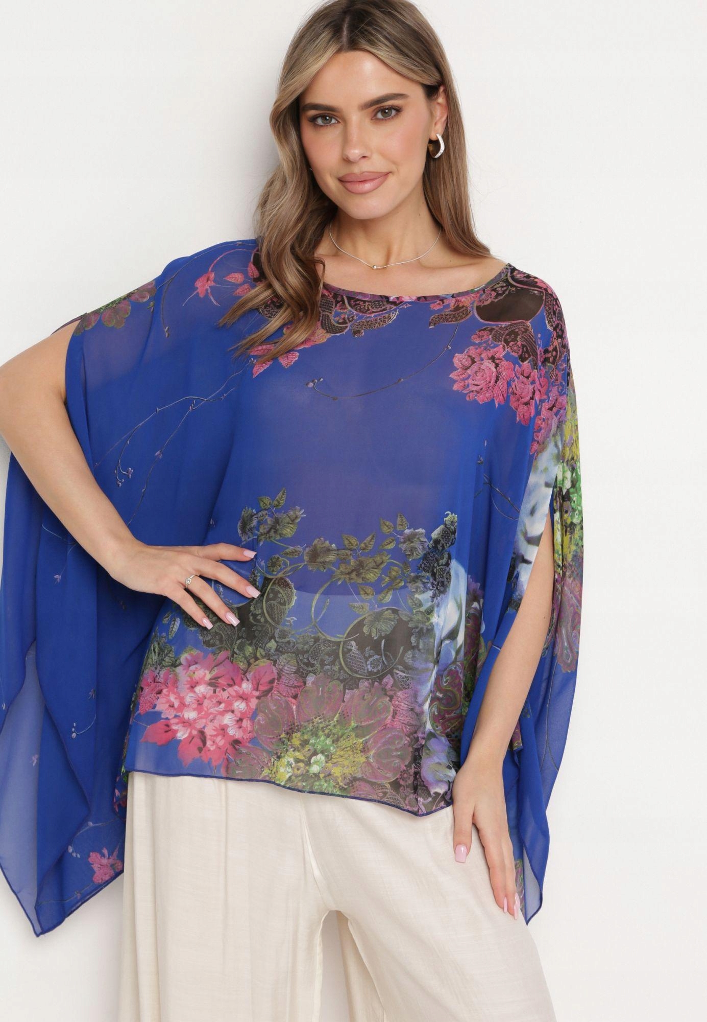 Born2Be Granatowe Ponczo damski Rozmiar S/M