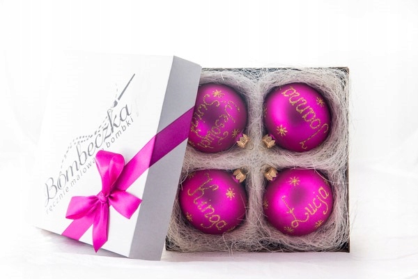 

Zestaw bombek z imieniem napisami 10 cm