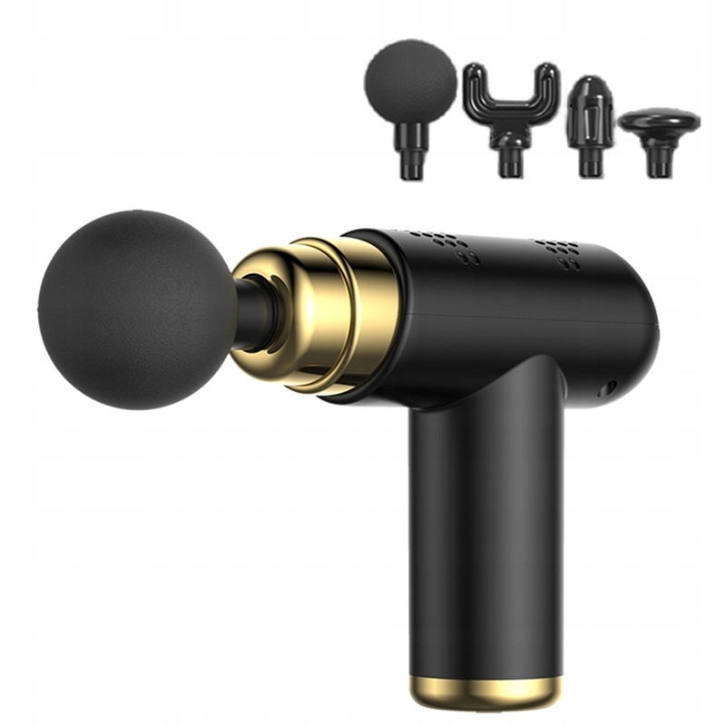 MASAŻER WIBRACYJNY PISTOLET DO MASAŻU 4 GŁOWICE