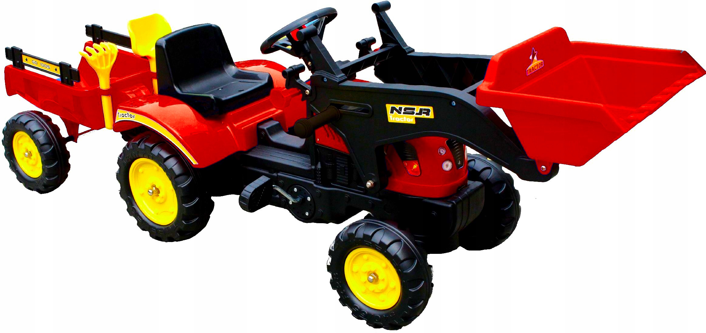 Traktor na pedały z przyczepą i ładowaczem