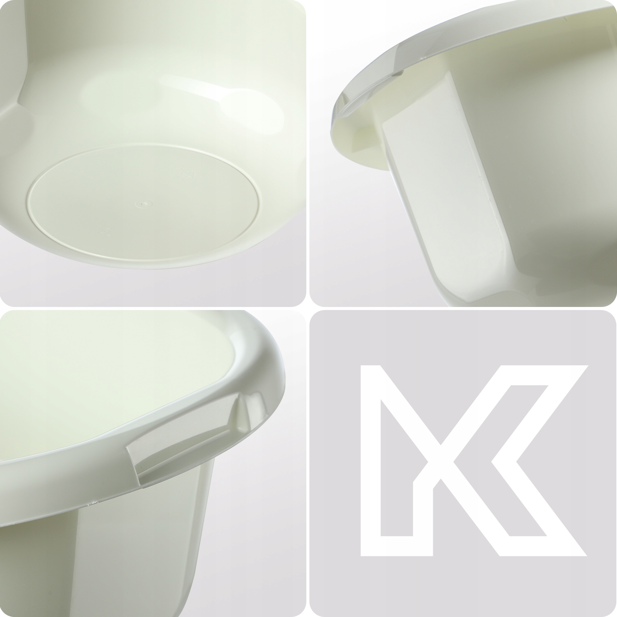 MISKA PLASTIKOWA 30L OKRĄGŁA MIEDNICA KREM Wysokość produktu 24 cm