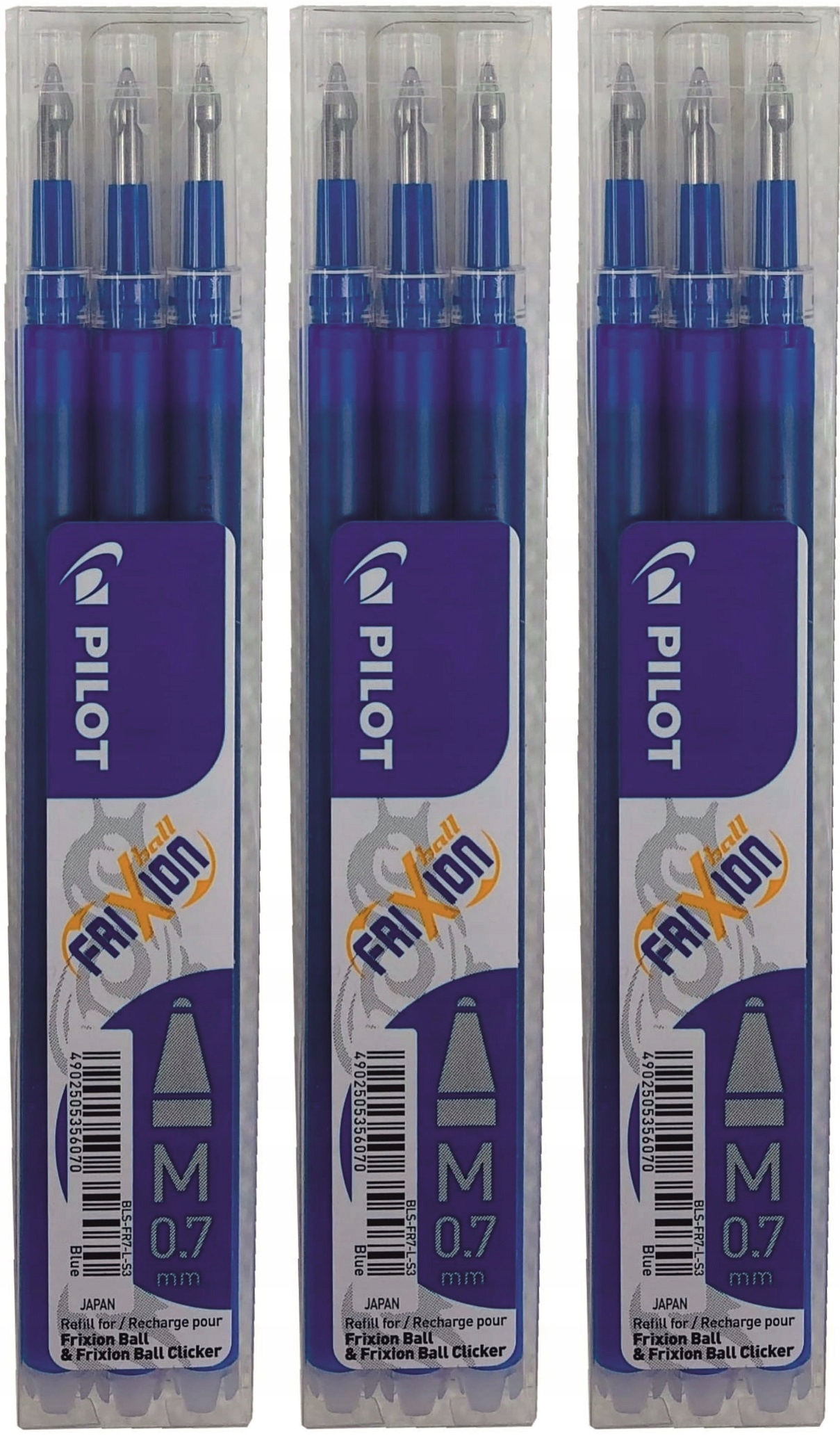 

Pilot Wkład Frixion Wymazywalny 0.7 niebieski 9szt