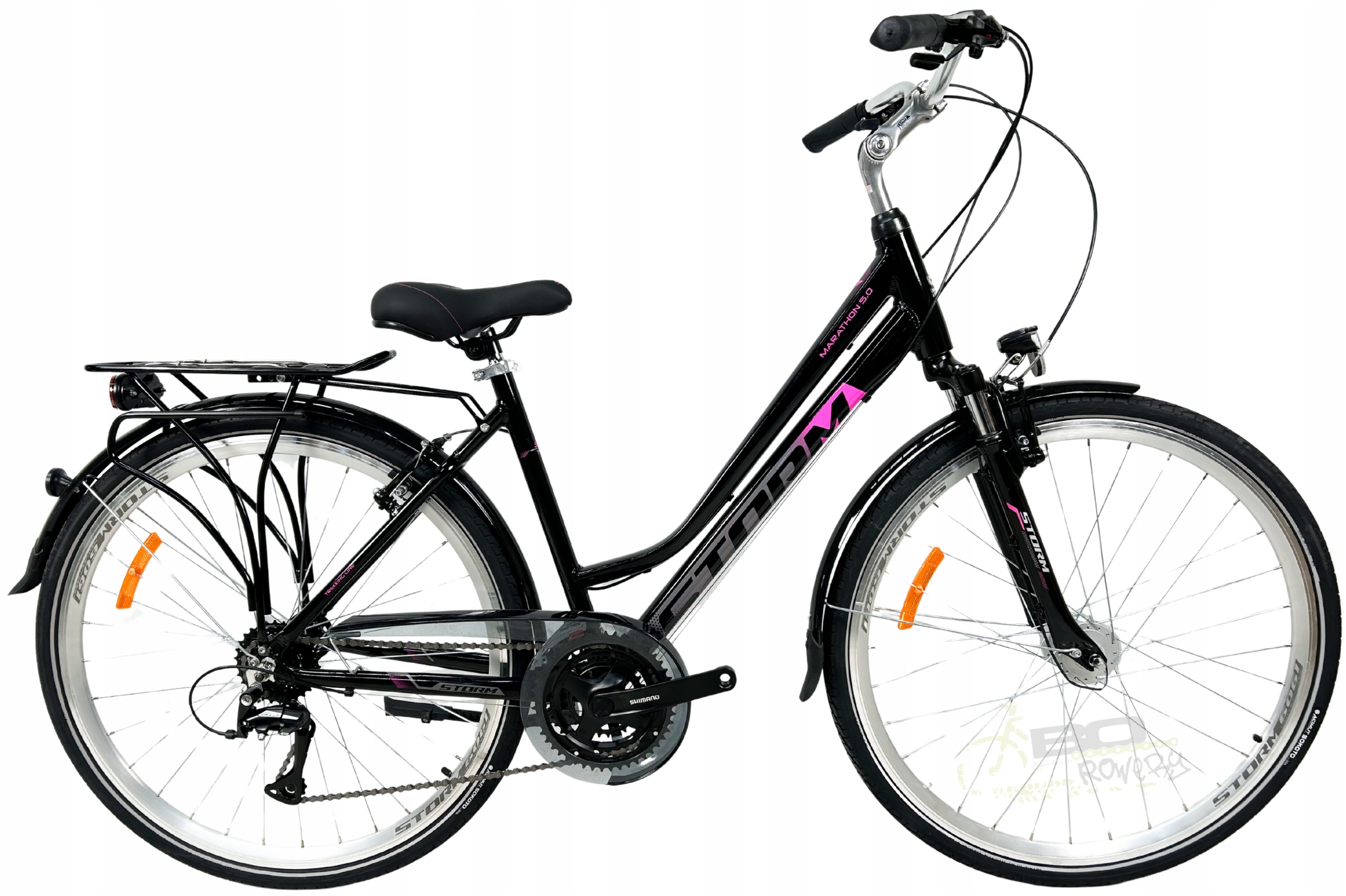 Rower Trekkingowy Storm Marathon 4.0 Lady rama 19 28 czarny fuksja 2026
