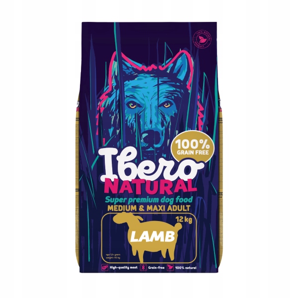 Ibero Natural Dog Gf 12KG Med Maxi Adult Lamb