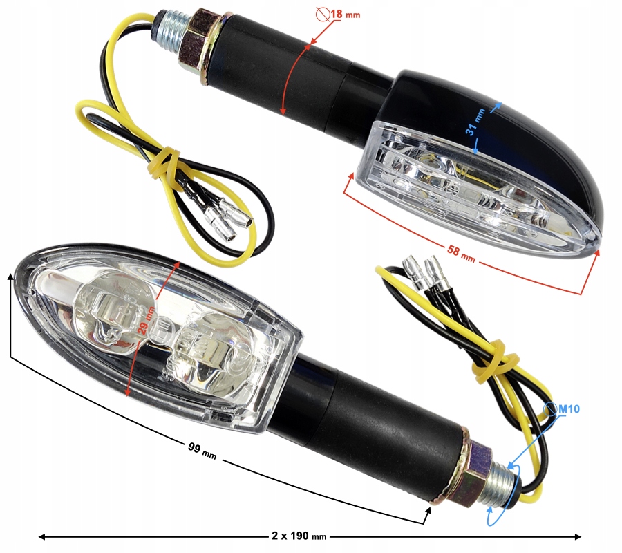 

Kierunkowskazy Uniwersalne MRT-046 12LED Motocykle