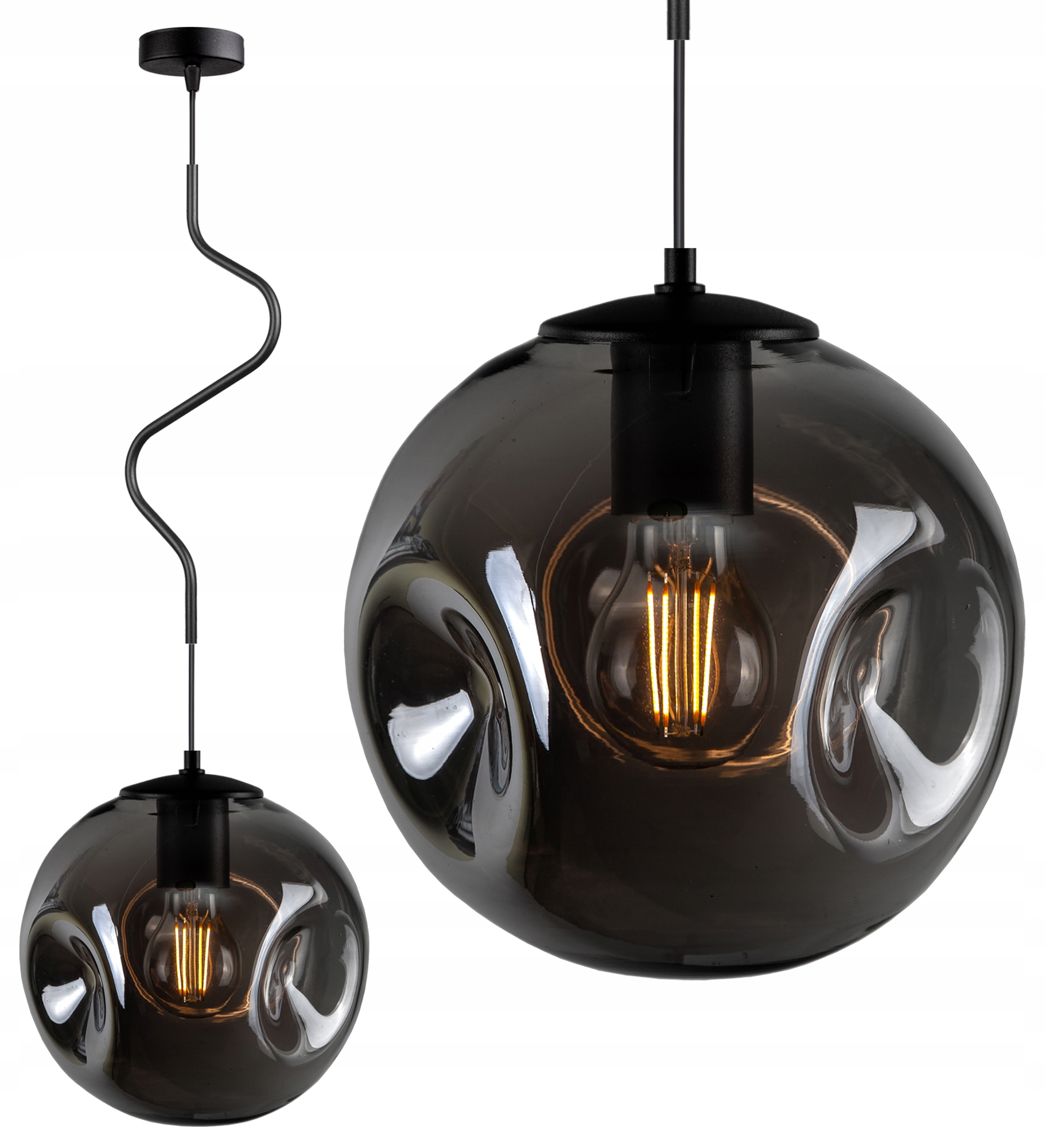 

Szklana Lampa Wisząca Sufitowa Żyrandol Kule Led