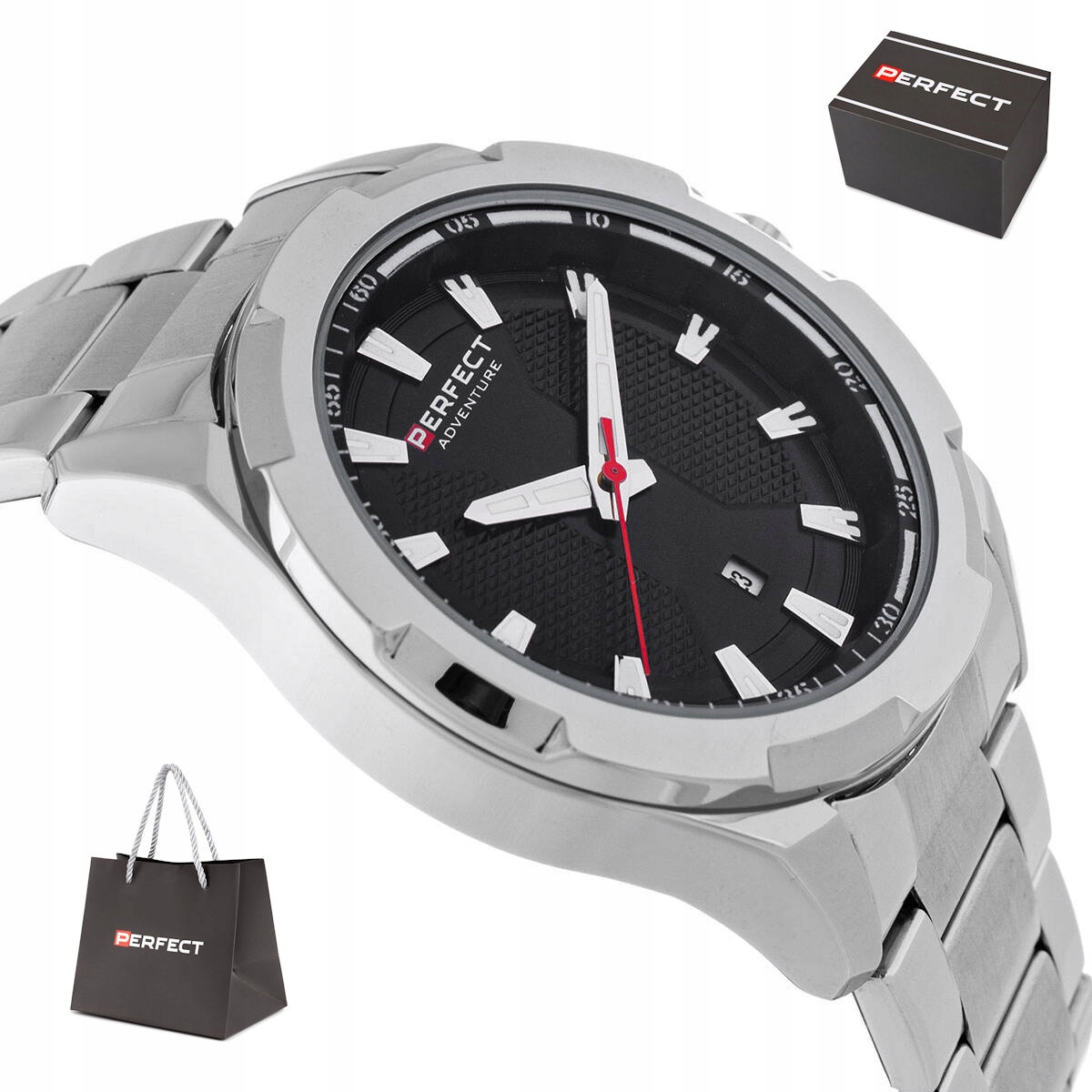 Pánské Klasické Sportovní Černé Hodinky Perfect Na Náramku M113-03