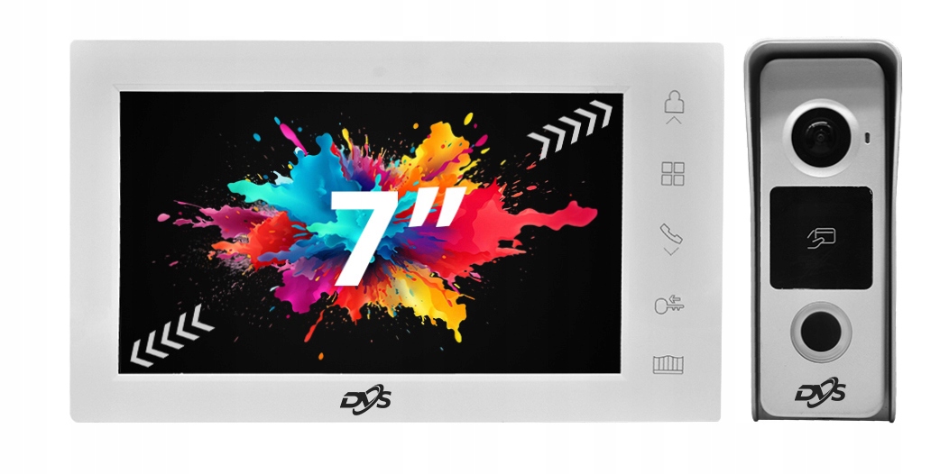 Videodomofon Kabelový 2 žilový 7 palců Rfid IP65 pro bránu Dvs