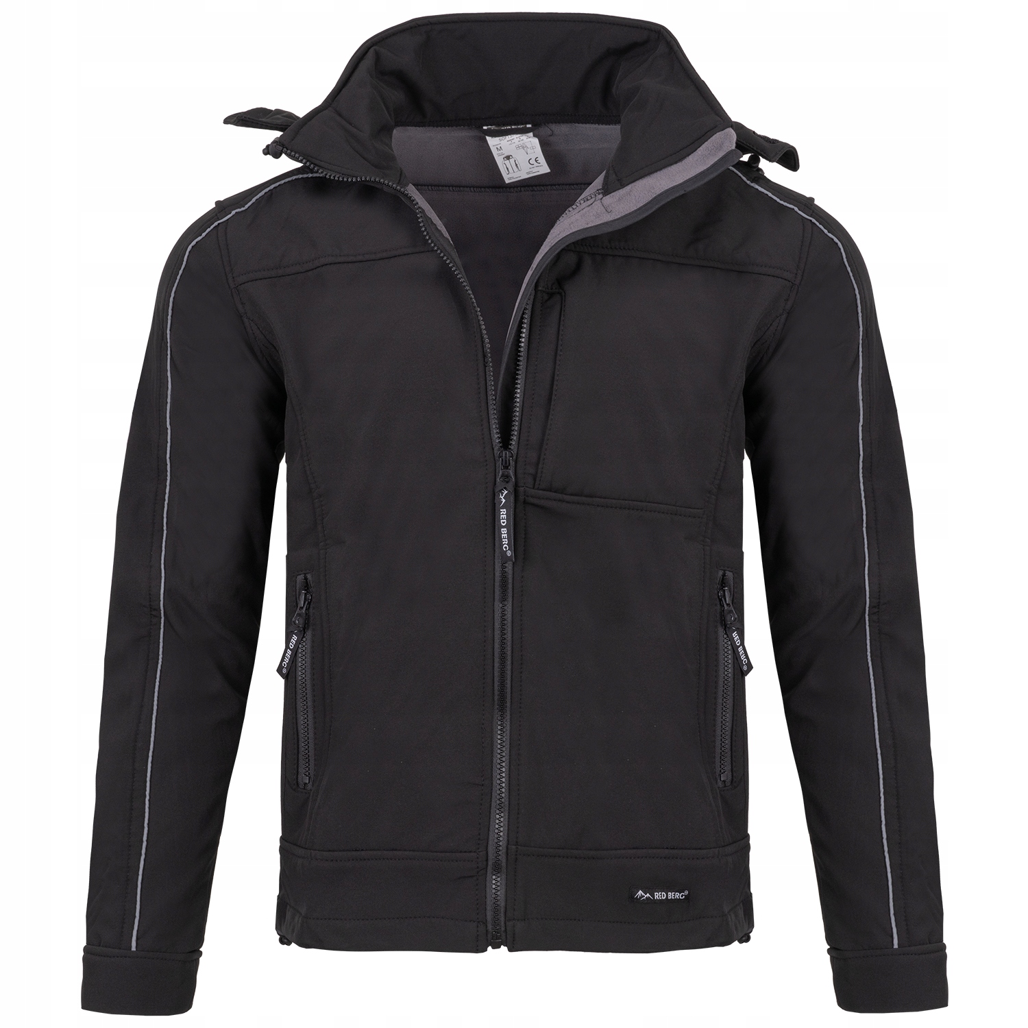 KURTKA SOFTSHELL ROBOCZA Z KAPTUREM CZARNA REDBERG Model STORM