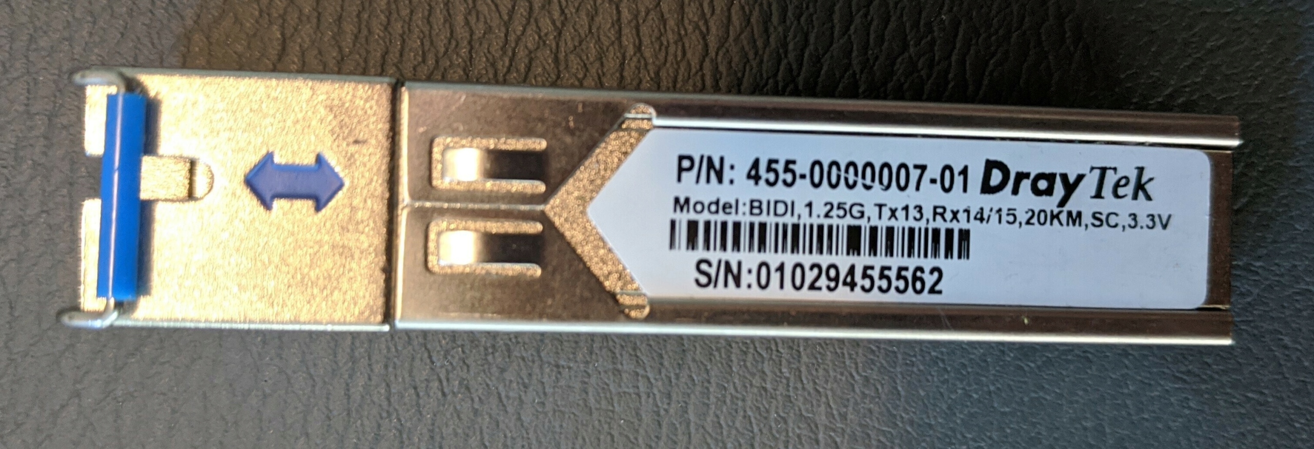GIBIC SFP DrayTek BIDI 1,25G Tx13 Rx14/15 20KM eti