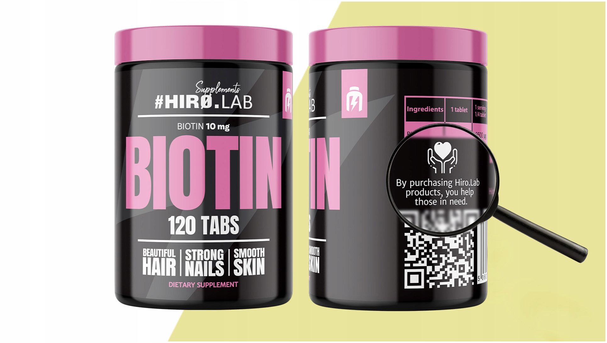 Hiro.Lab Biotin 120t BIOTYNA WŁOSY SKÓRA PAZNOKCIE Waga produktu z opakowaniem jednostkowym 0.025 kg