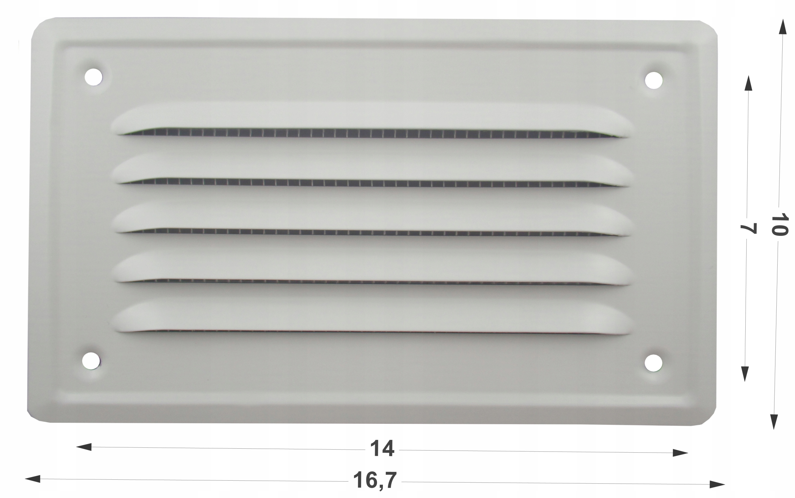 KRATKA WENTYLACYJNA 7x14 SIATKA SKOŚNA BIAŁA METAL Kod producenta kramet714bia