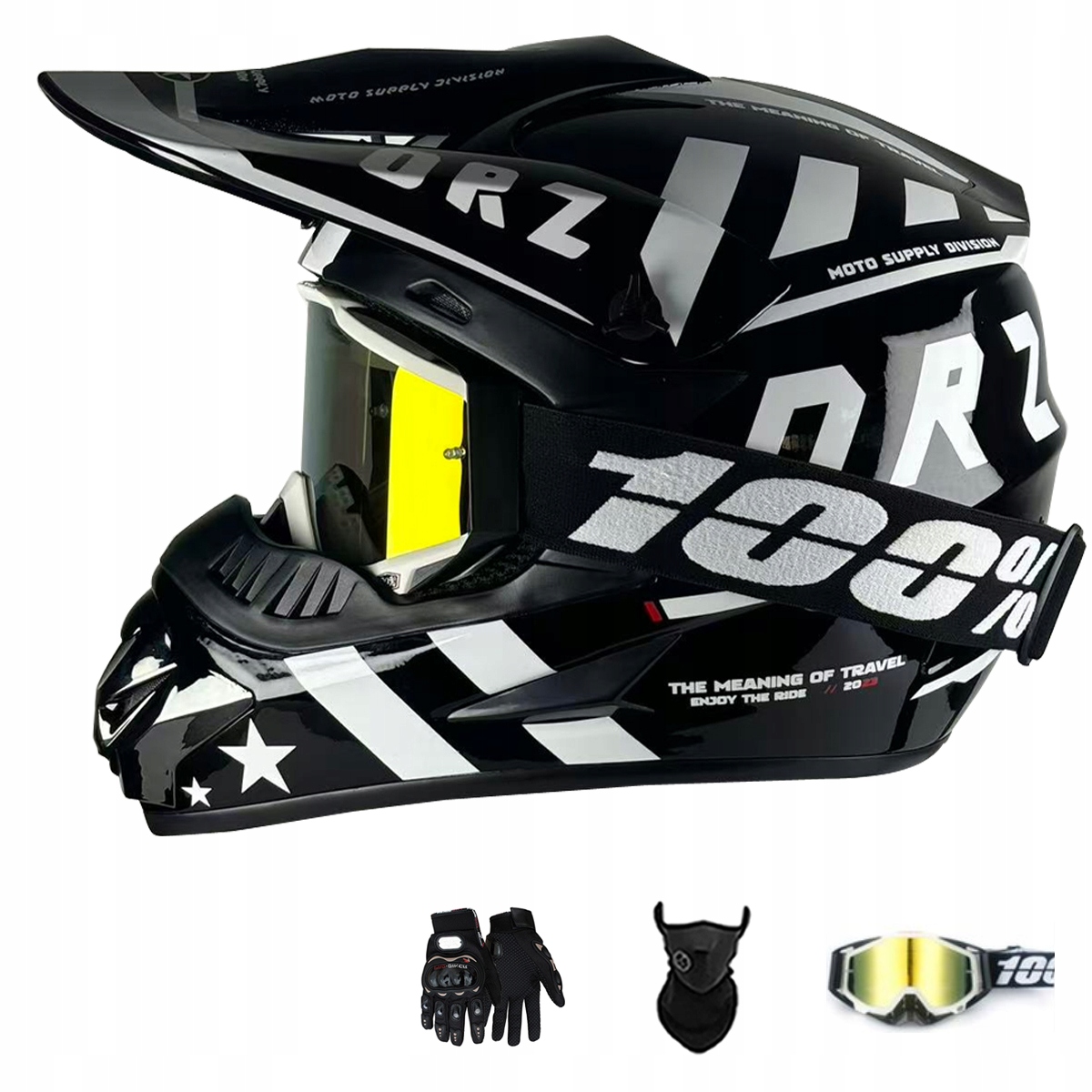 Motocyklová Přilba Crossová Lehká Enduro Quada Brýle Rukavice Maska L