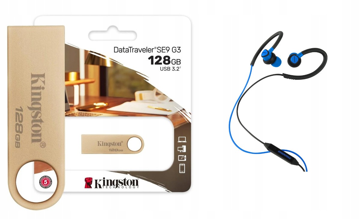 Kingston DataTraveler DTSE9 G3 128GB Usb 3.2 220MB/s słuchawki douszne
