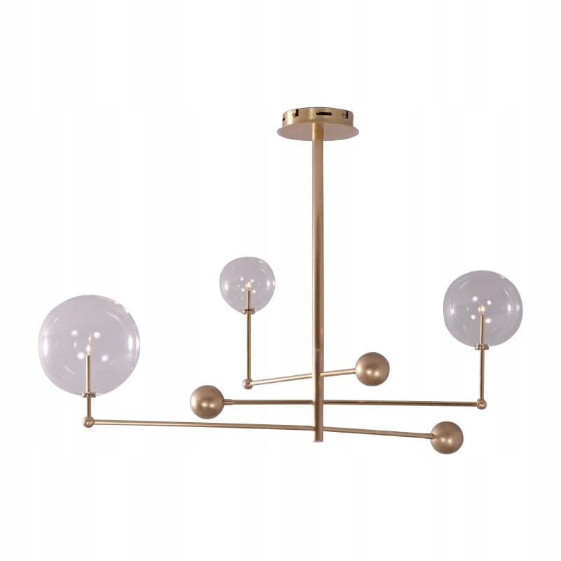 Orbit moderný luster 65 cm zlatý mosadz guľky