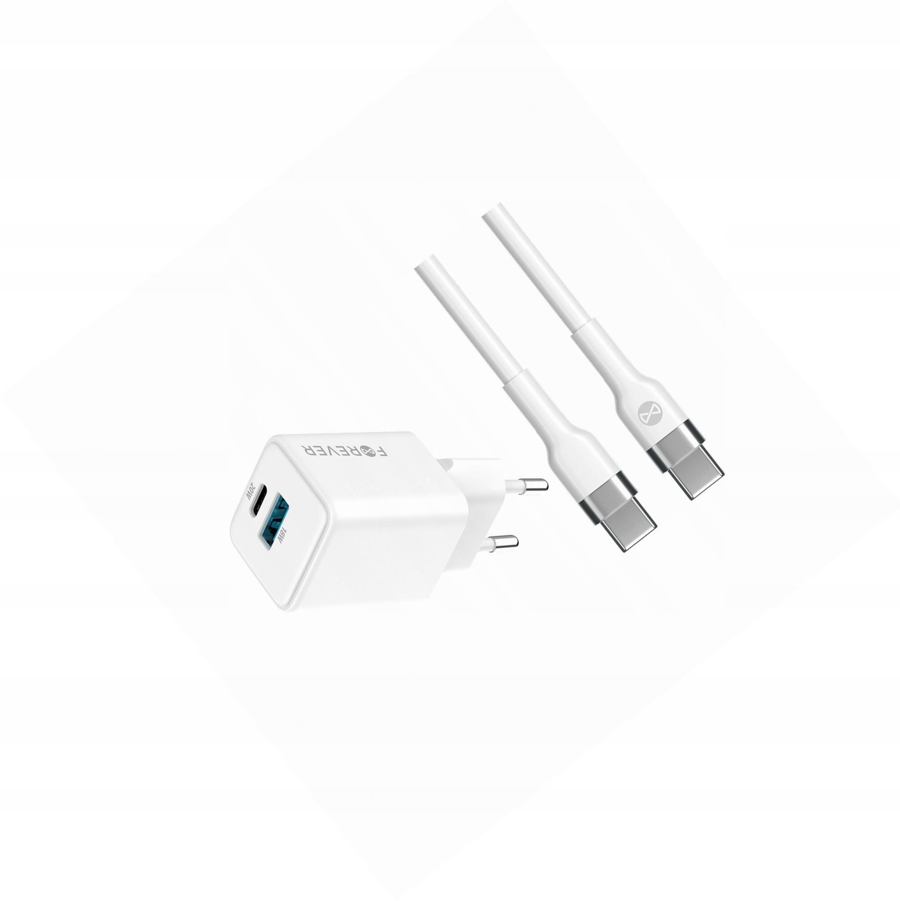 Szybka ładowarka GaN 20W 2 wejścia Usb i Usb-c z kablem do Xiaomi Mi 10T
