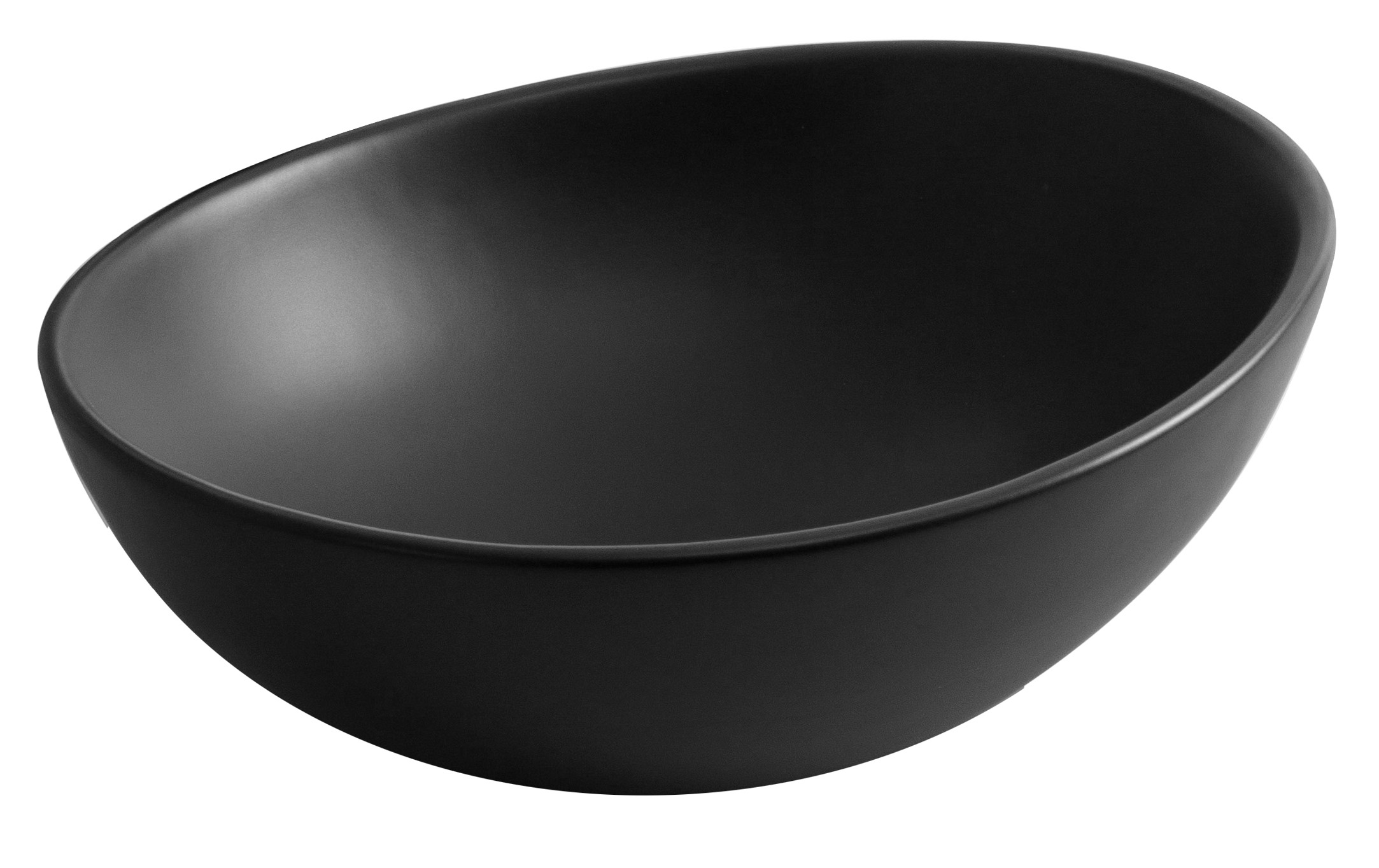 Umywalka Nablatowa Czarna Owalna Ceramiczna 40 cm