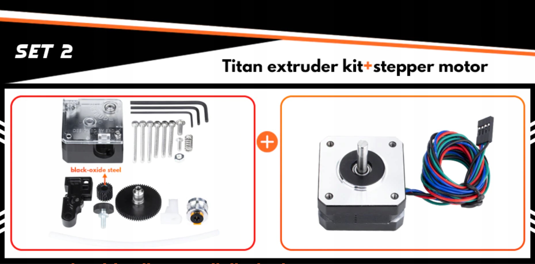 Trianglelab sada titanového extrudéru s krokovým motorem 23 mm