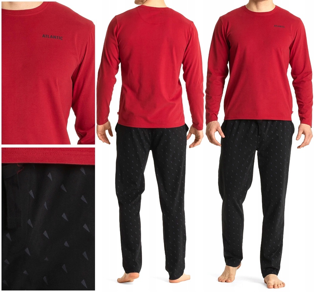 Pánské Pyžamo Atlantic NMP-361 s dlouhým rukávem Bavlněné XL