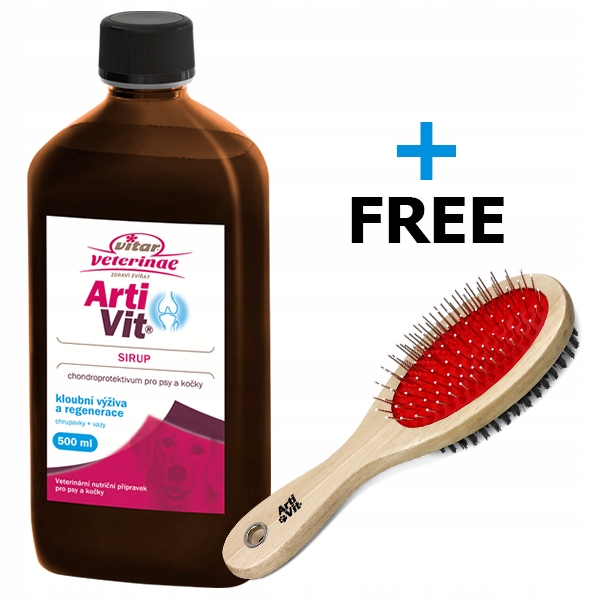 Levně Vitar Veterinae ArtiVit Sirup 500 ml kartáč pro psy Zdarma