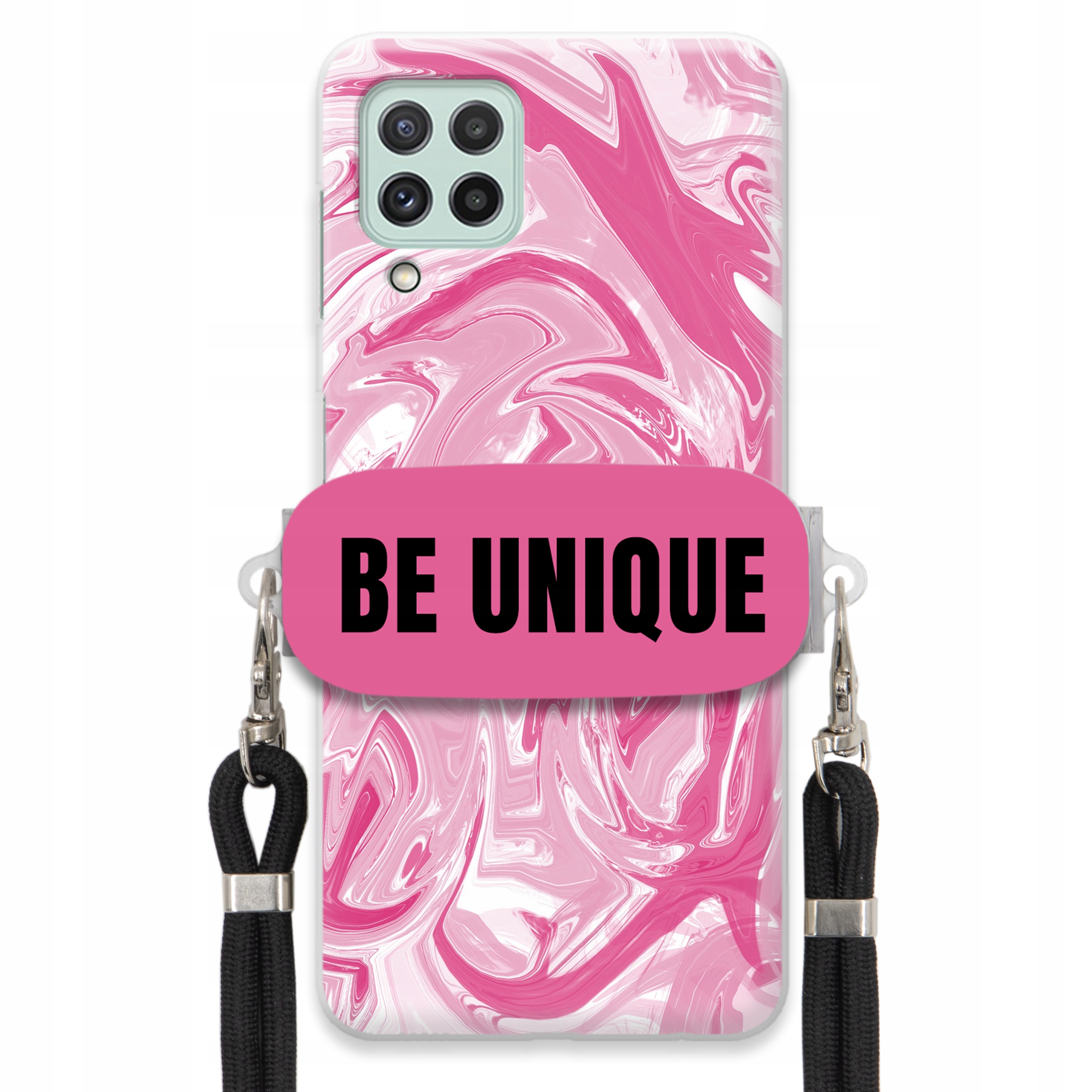 Puzdro pre Samsung A22 4G Case držiak Šnúrka Čierna Ružová Mramor Be Unique