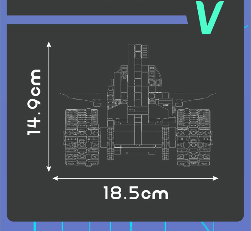 KLOCKI ROBOT EDUKACYJNY 5W1 ROBOTYKA ZESTAW KLOCKÓW TECHNIC CREATOR APP Wysokość produktu 30.2 cm