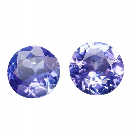 tanzanity kulatý pár 1,61 karát 6 mm