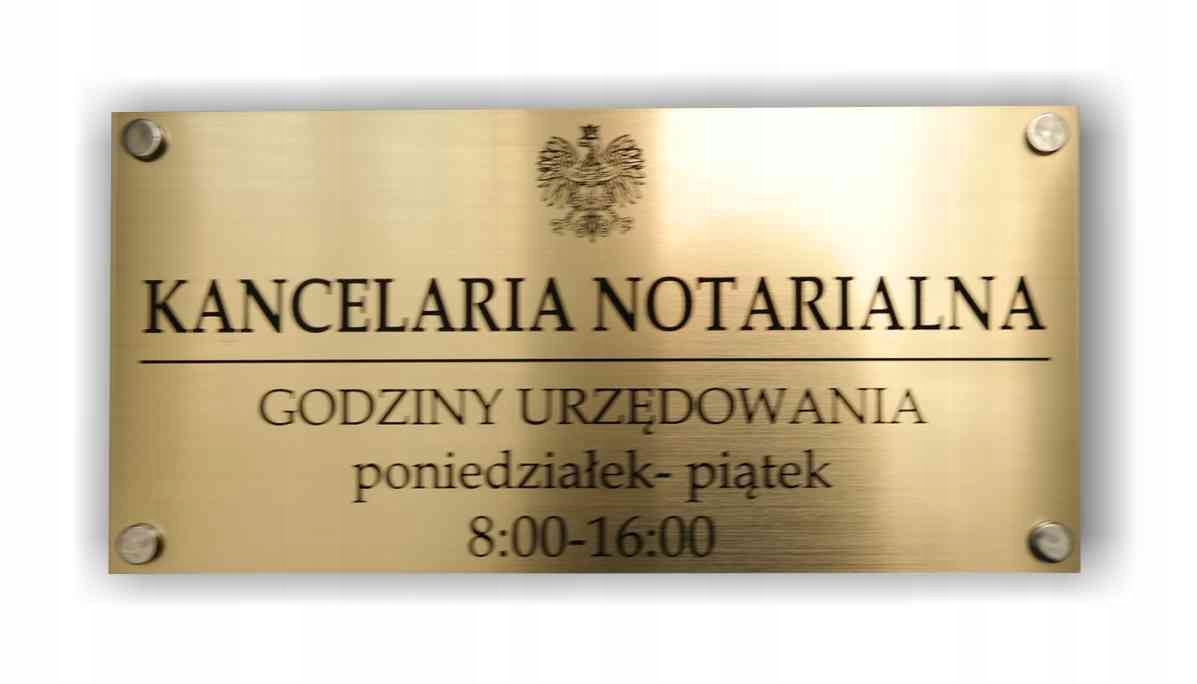 TABLICA SZYLD Kancelaria Adwokacka DYSTANSE 60x30 Wysokość produktu 30 cm