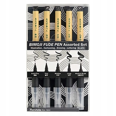 Inktober Ilustration Set 2024 Kuretake, 5 dílků