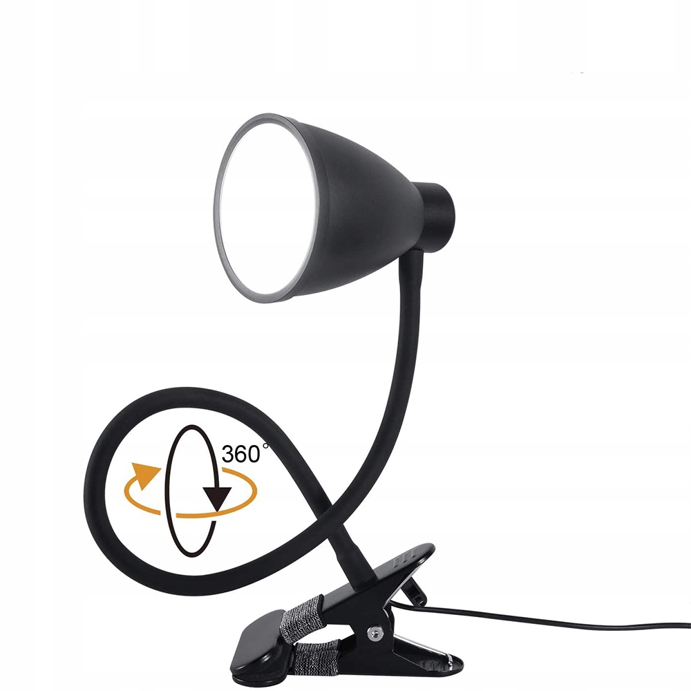 LAMPKA DO CZYTANIA LED ZACISKOWA NA ŁÓŻKU BIURKOWA DO POKOJU SYPIALNI Długość/wysokość 42 cm